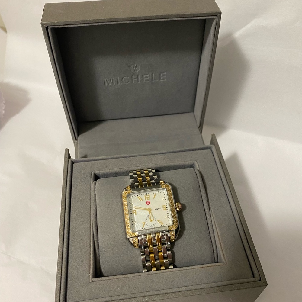 Michele Diamond Deco Milou Watch Two Tone | Shipping